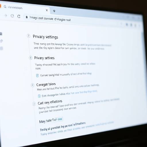 Capture d'√©cran des param√®tres de confidentialit√© d'un navigateur