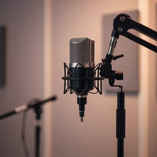 Microphone professionnel dans un studio d'enregistrement